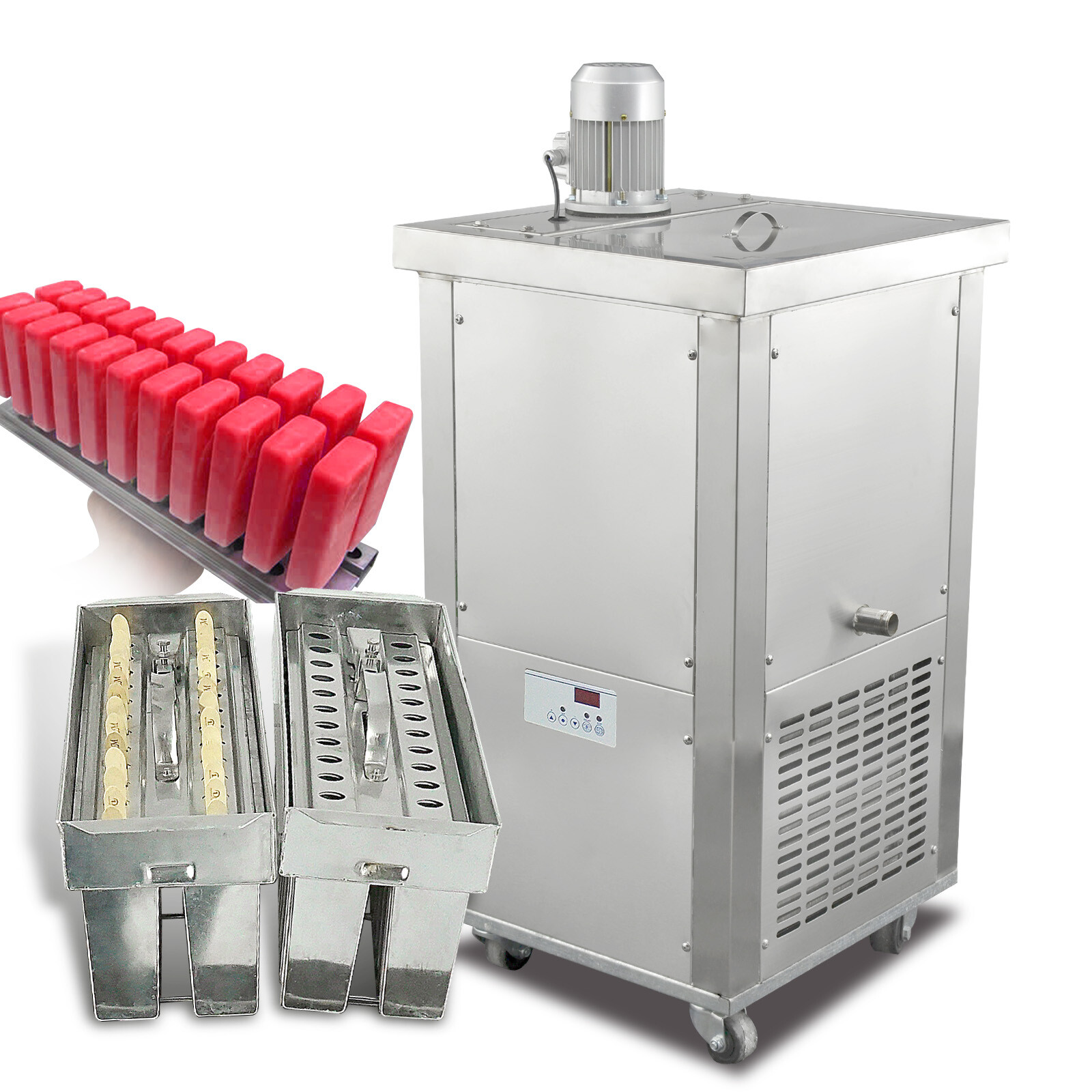 USA 2 Slim Molds ice Popsicle Machine, ice pop Machine,ice Lolly Making Machine