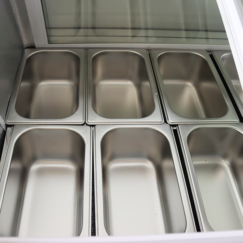 10 Pans Floor Type Hard Ice Cream Showcase 36 gal Display Cabinet Freezer 220V