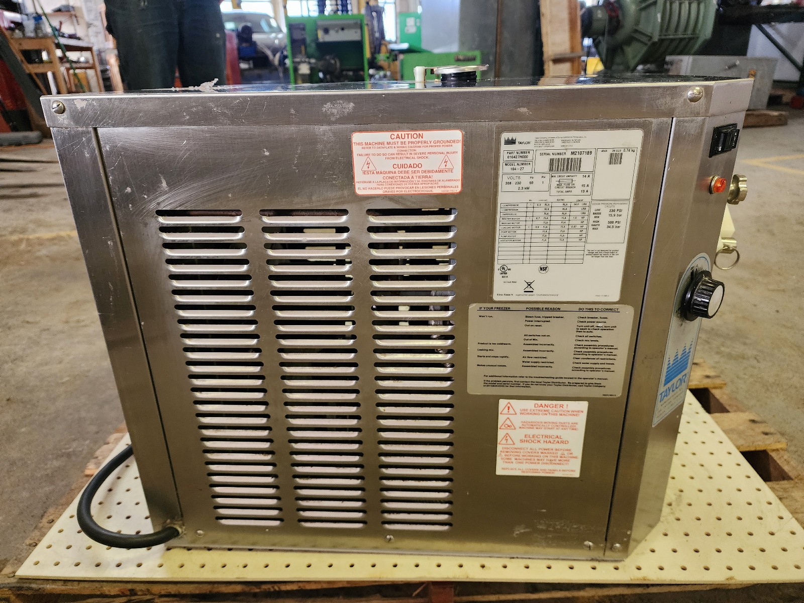 2012 Taylor Crown 104-27 Countertop Ice Cream Air Cooled Batch Freezer 230V