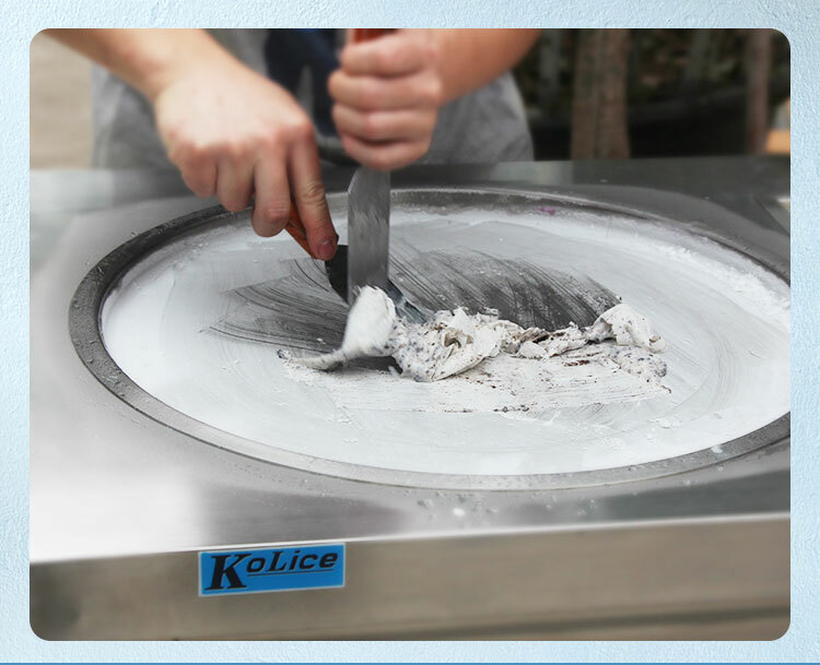 Kolice ETL Commercial Ice Cream Roll Machine, 22″ (55cm ) Round Ice Pan,90% New