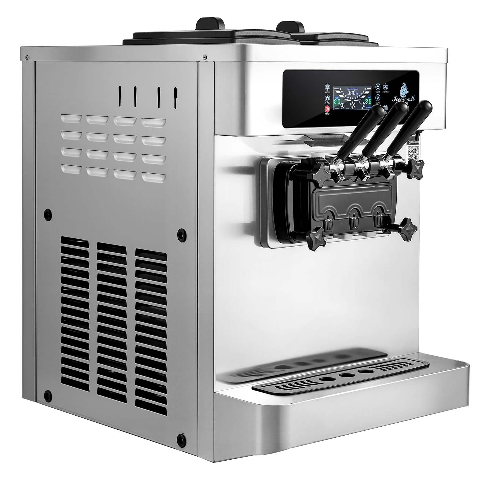 Uimoso Commercial Soft Serve Ice Cream Maker 2200W with 3 Flavors