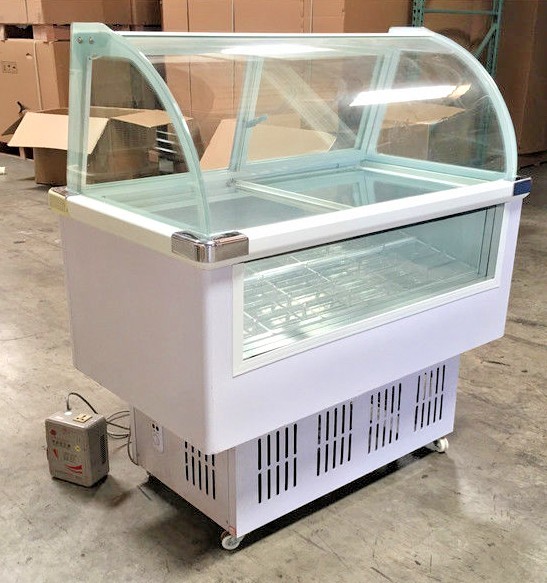 NEW 46″ Popsicle Freezer Ice Cream Display Case LED Lighting Showcase Holds 48