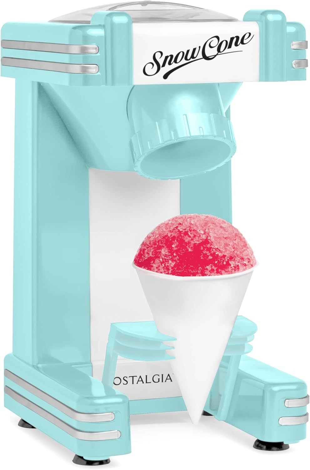 Nostalgia Retro Snow Cone Machine – Single-Serve Countertop Size – Shaved Ice Ma