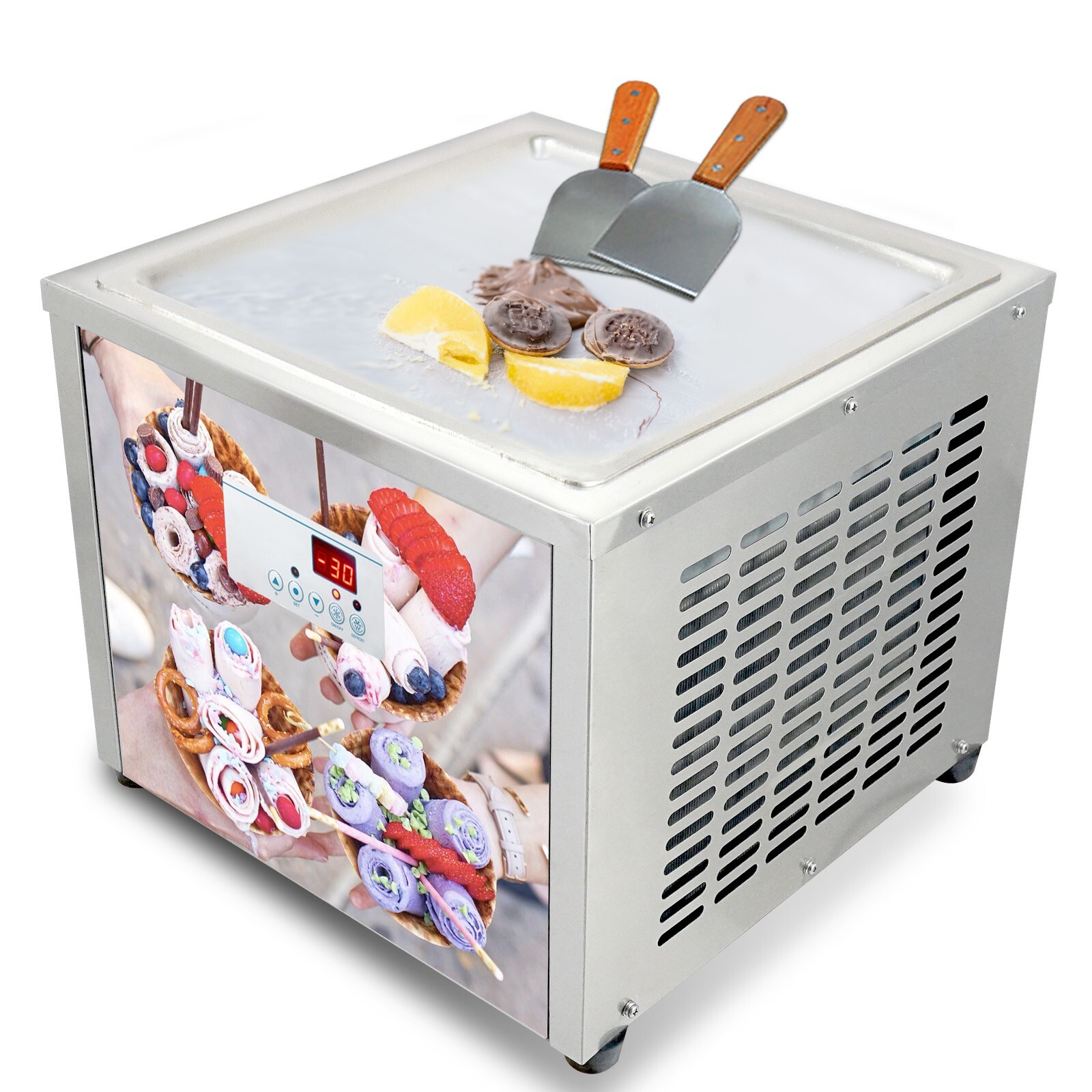 USA Kolice Countertop fried ice cream machine 18″X18″ square pan-auto defrost