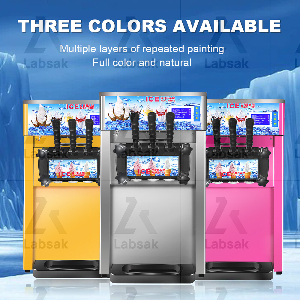 Soft Serve Ice Cream Machine Commercial Mix Flavor Soft Hard Ice Cream Cone