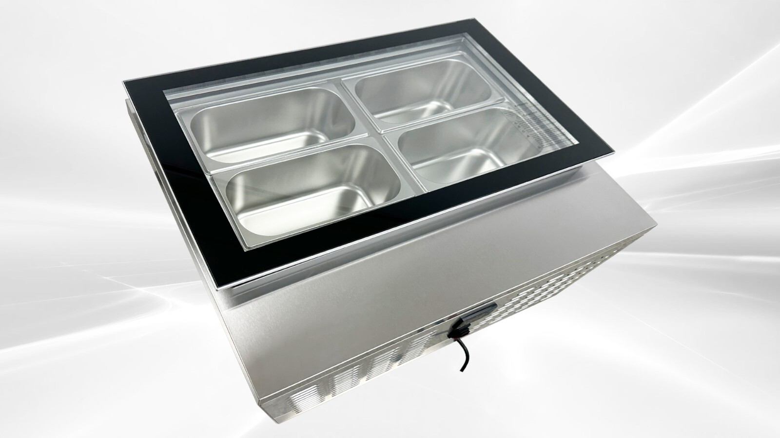 NEW 4 Pan Gelato Ice Cream Freezer Display Showcase Countertop Server NSF