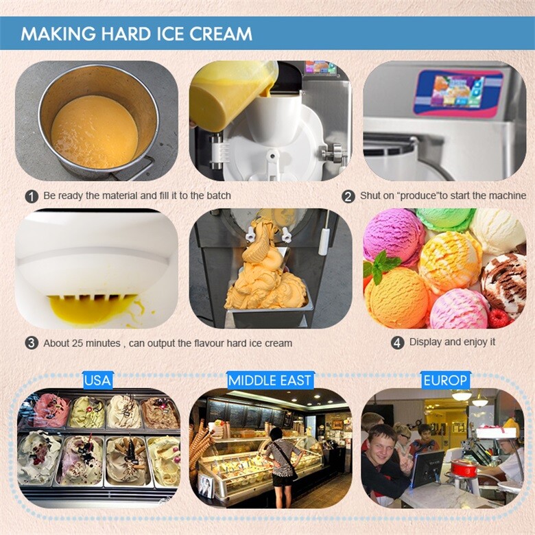 Kolice Commercial Italian ice Machine, Gelato Hard ice Cream Machine