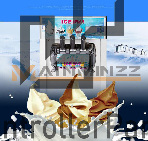 1PC 3 Flavor Commercial Frozen Ice Cream Cones Machine Soft Ice Cream Machine