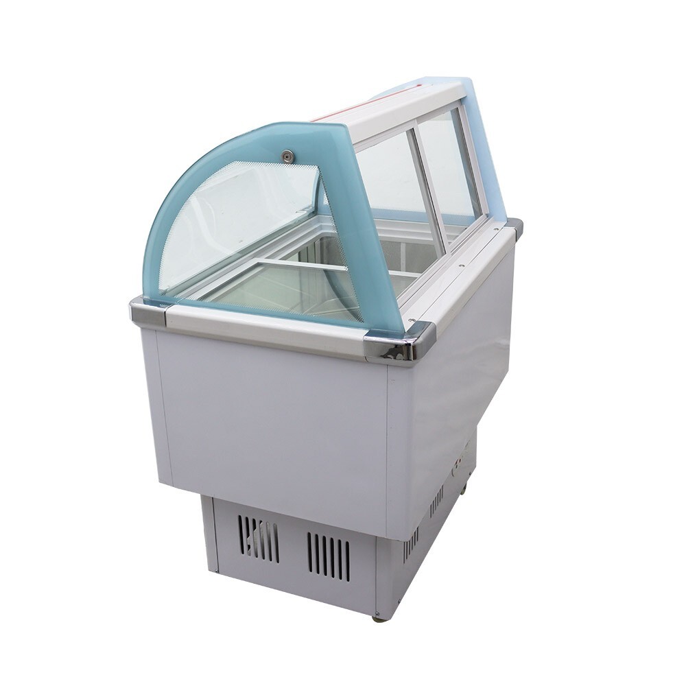 10 Pans Floor Type Hard Ice Cream Showcase 36 gal Display Cabinet Freezer 220V