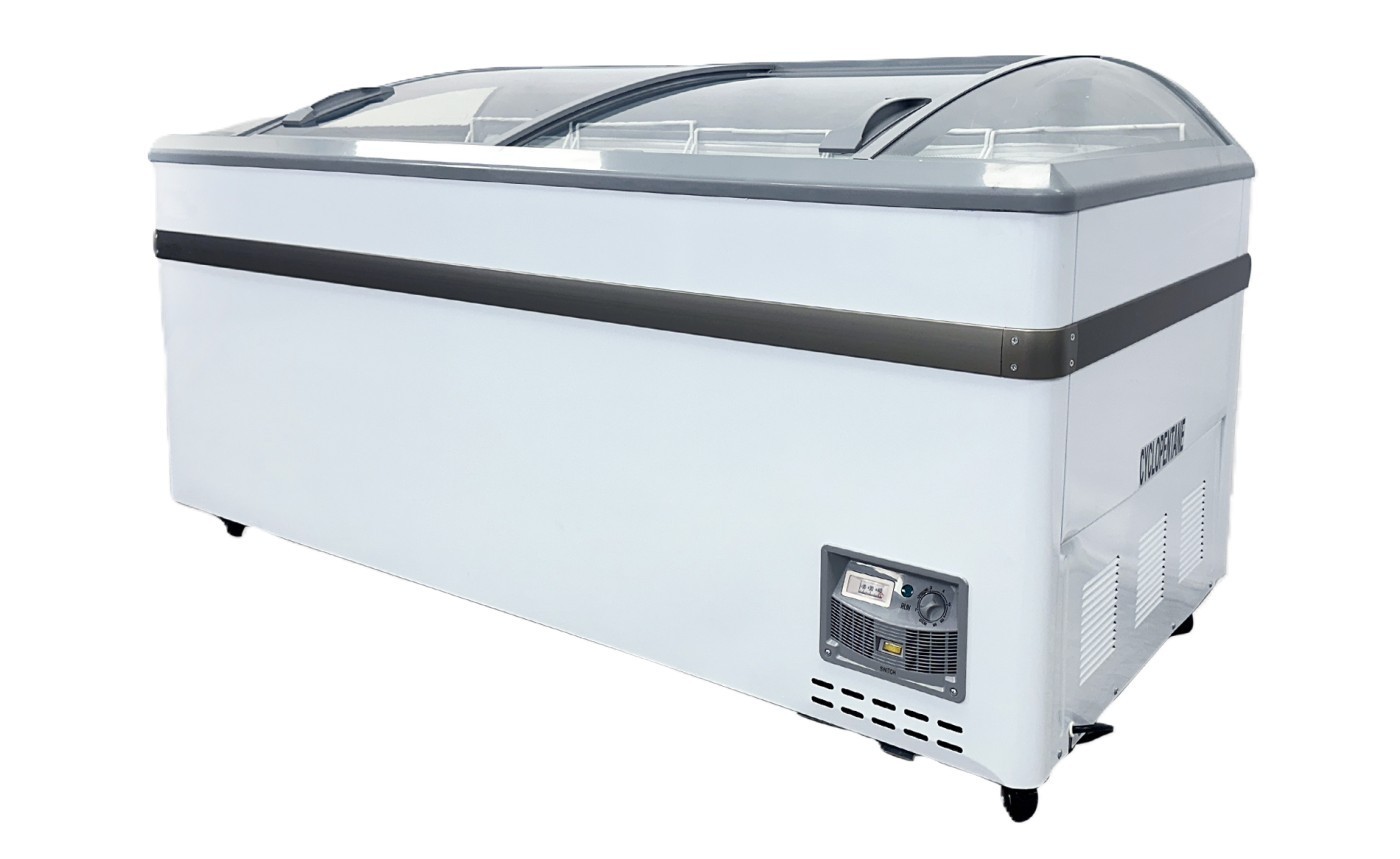65″ Commercial Chest Freezer Glass Door Grocery Freezer Ice Cream Display NSF