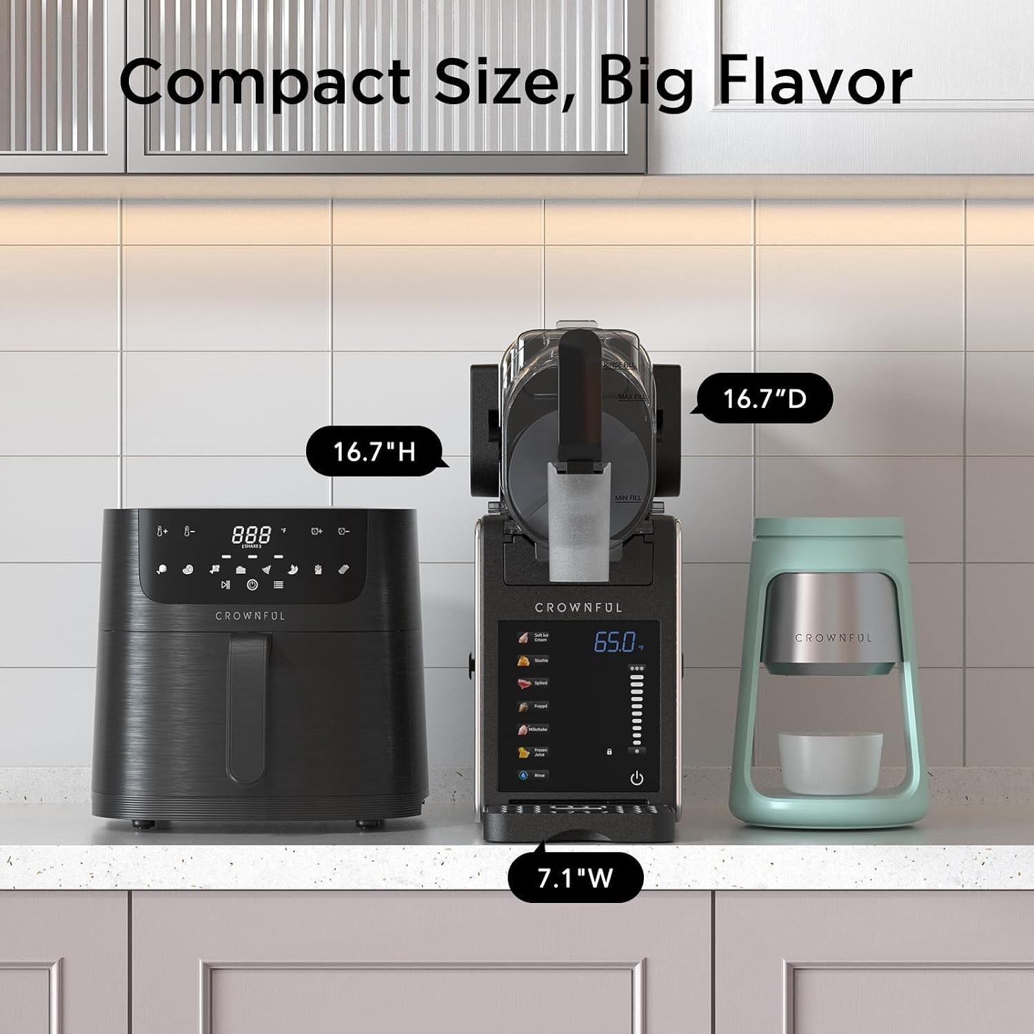 CROWNFUL Slushie Machine for Home, 101Oz (64Oz Liquid Fill) Frozen Drink Maker,