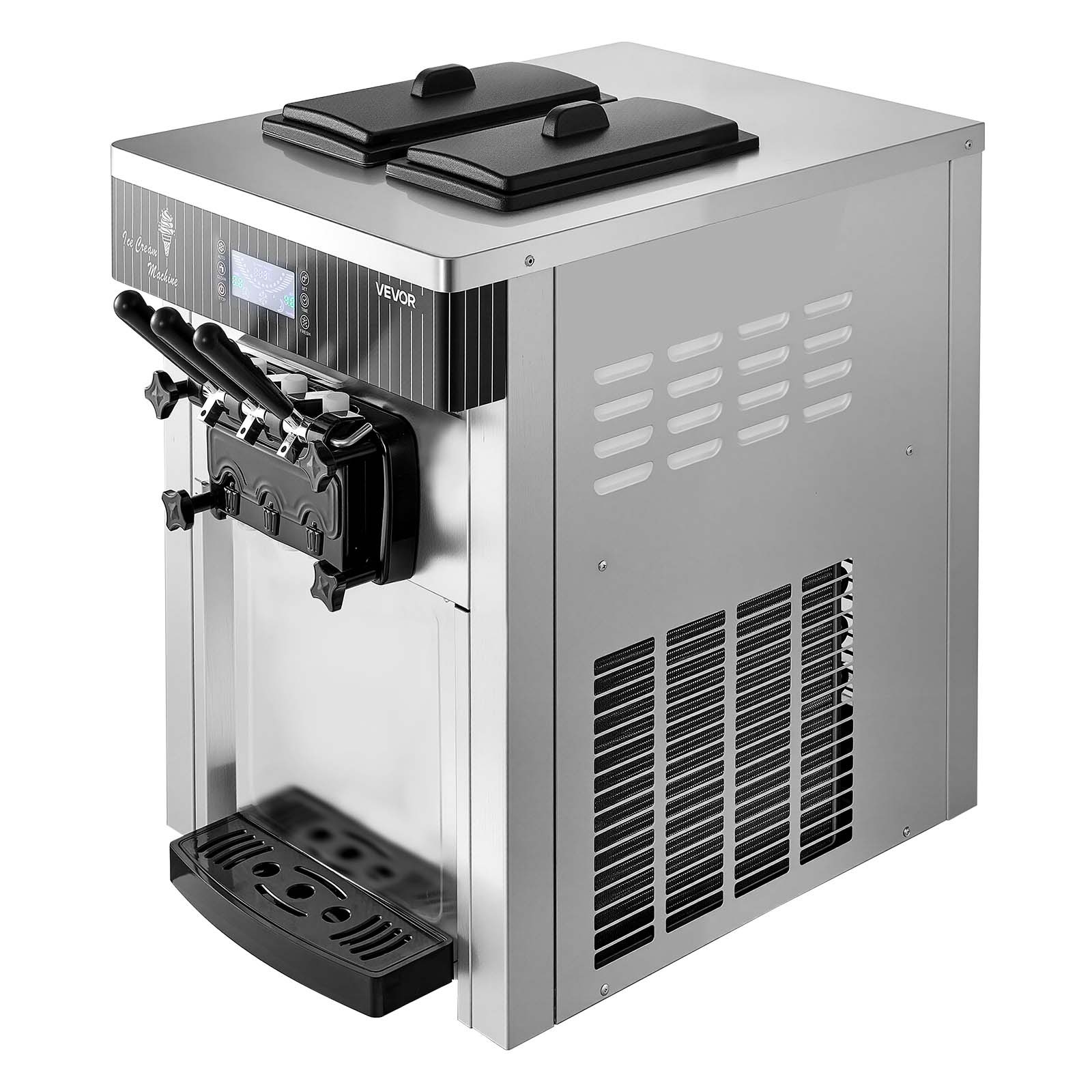 VEVOR Commercial Ice Cream Machine 2200W Pre-Cooling Ice Cream Maker 3 Flavors