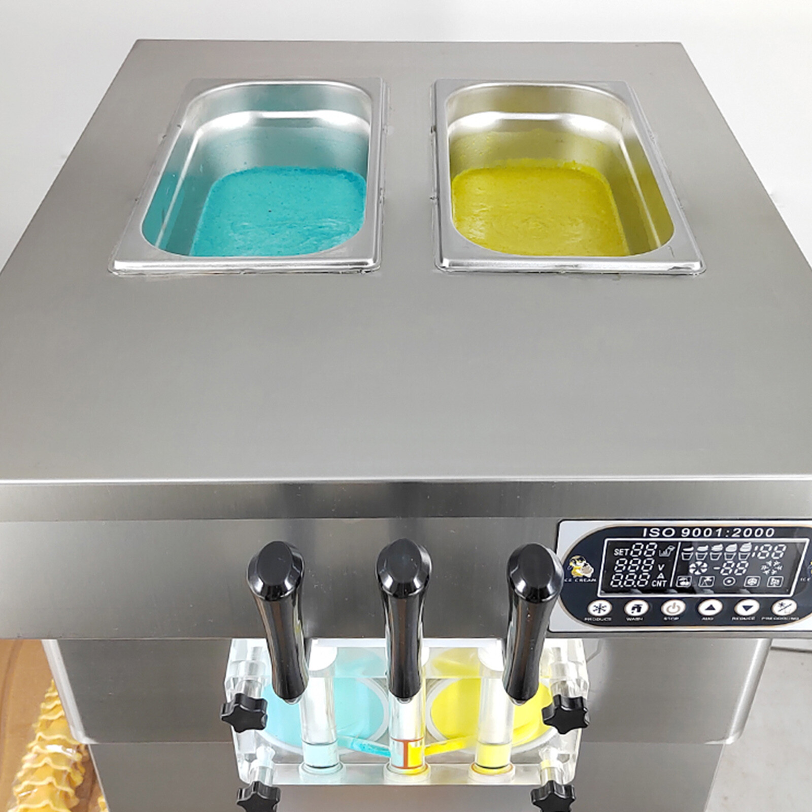 Kolice ETL Commercial countertop 2+1 mixed flavors soft ice cream machine