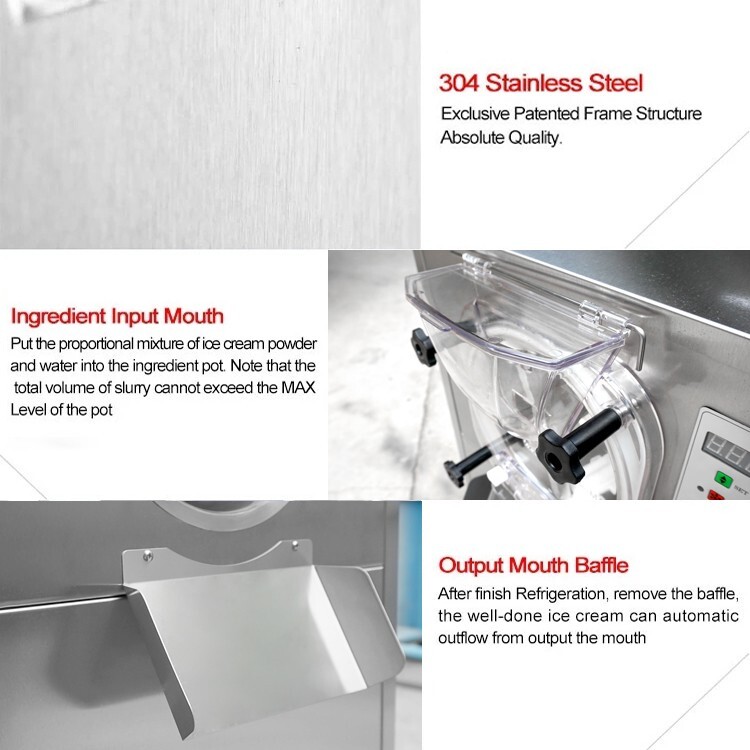 Kolice Commercial 15-20L/H Mini Tabletop Gelato Hard Ice Cream Machine