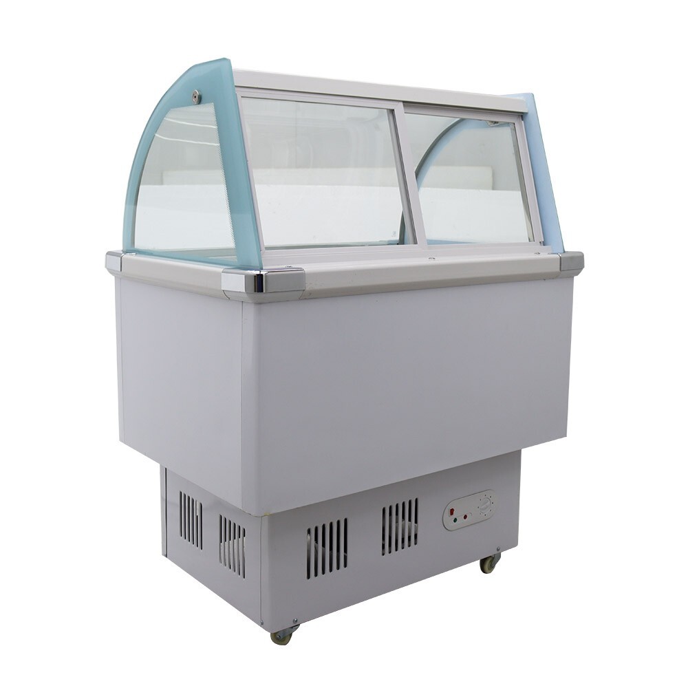 10 Pans Floor Type Hard Ice Cream Showcase 36 gal Display Cabinet Freezer 220V