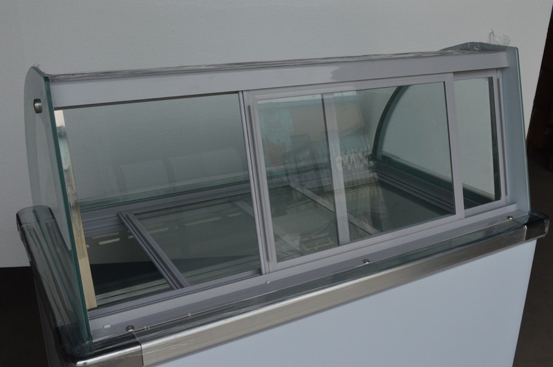 220V Hard Ice Cream Display Case 12 Pans Display Freezer Showcase Refrigerated