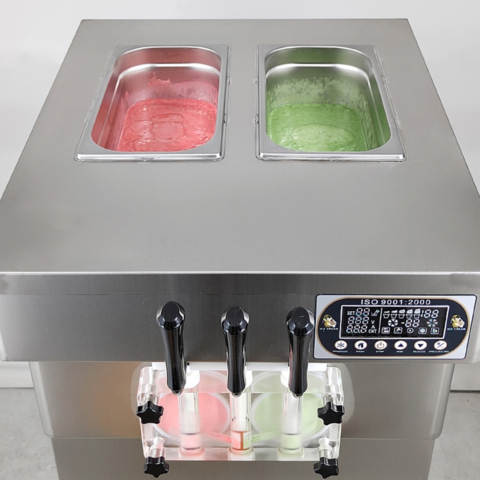 95% New Kolice Commercial ETL3 flavors Soft Ice Cream Machine,2+1 mixed flavors