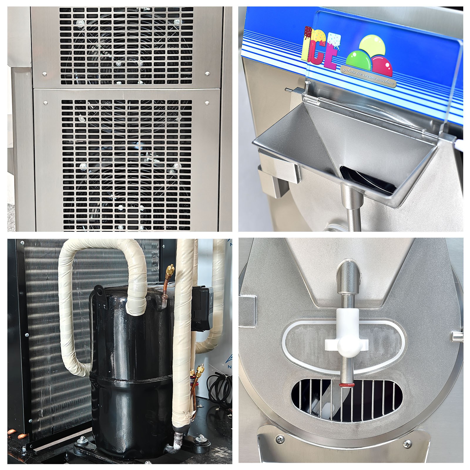 Kolice Commercial 23-27 gallons Italy Gelato Hard Ice Cream Machine Strong Door
