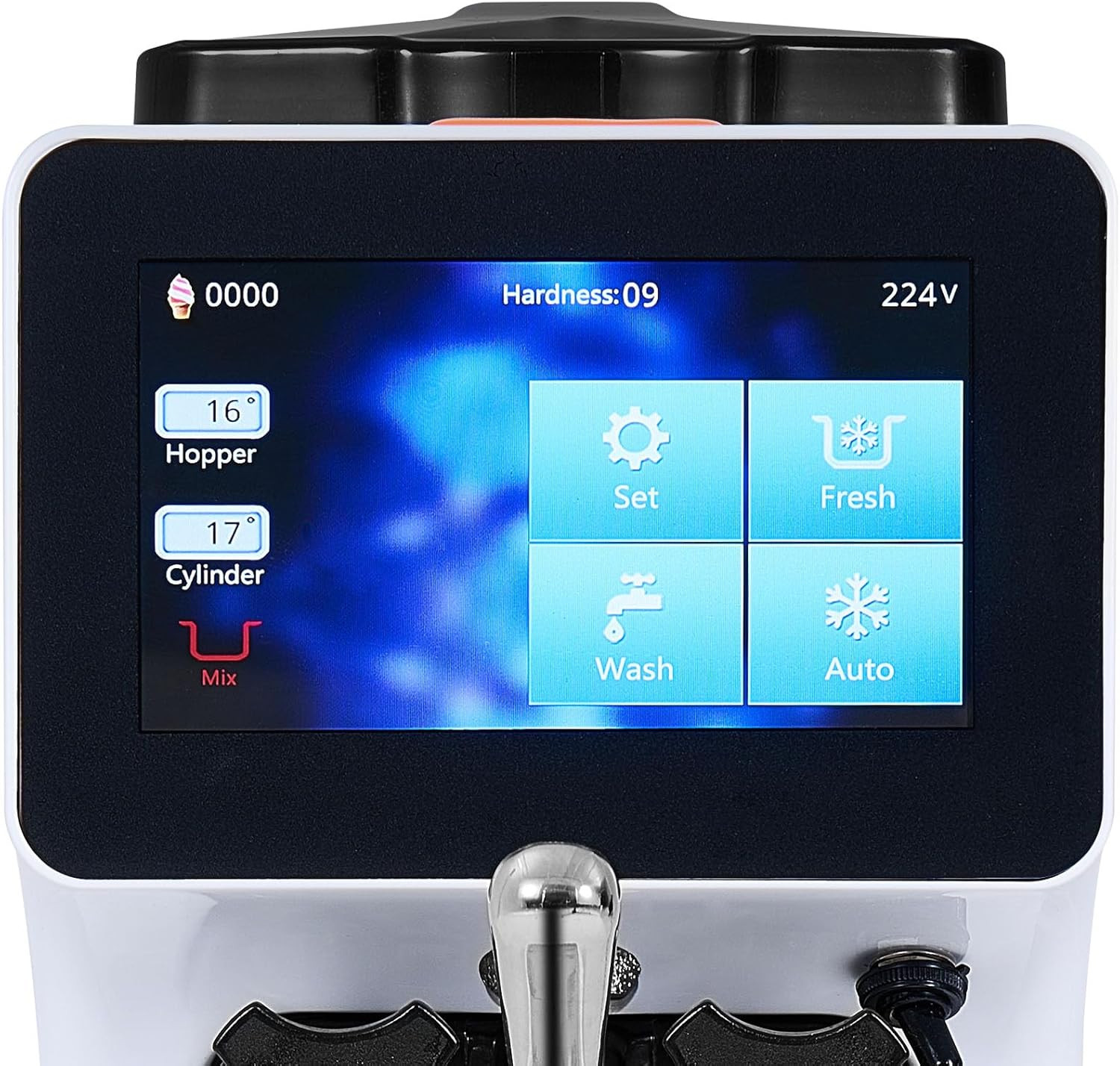 Commercial Ice Cream Machine, 1000W Single Flavor Soft Serve Ice Cream Maker, 10