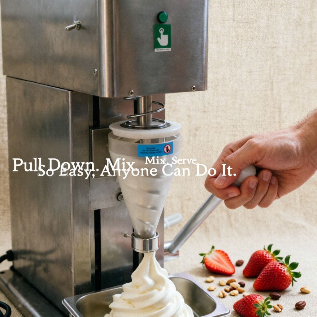 Fruit Ice Cream Machine Commercial Spiral Blender Mixer Easy Jet Wash w 2 Cups