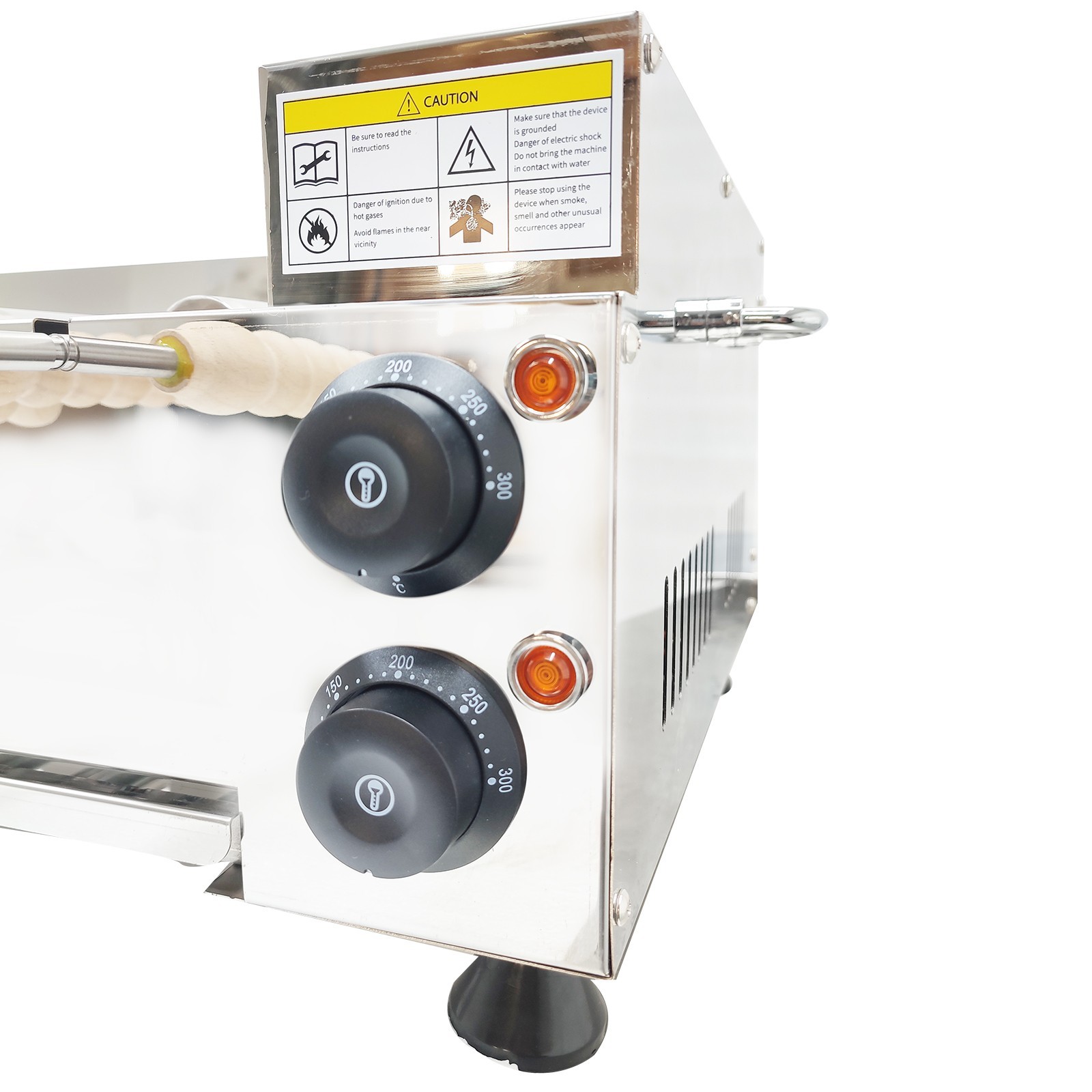 220V Chimney Cake Roll Oven Maker Electric Ice Cream Cone Machine 6KW