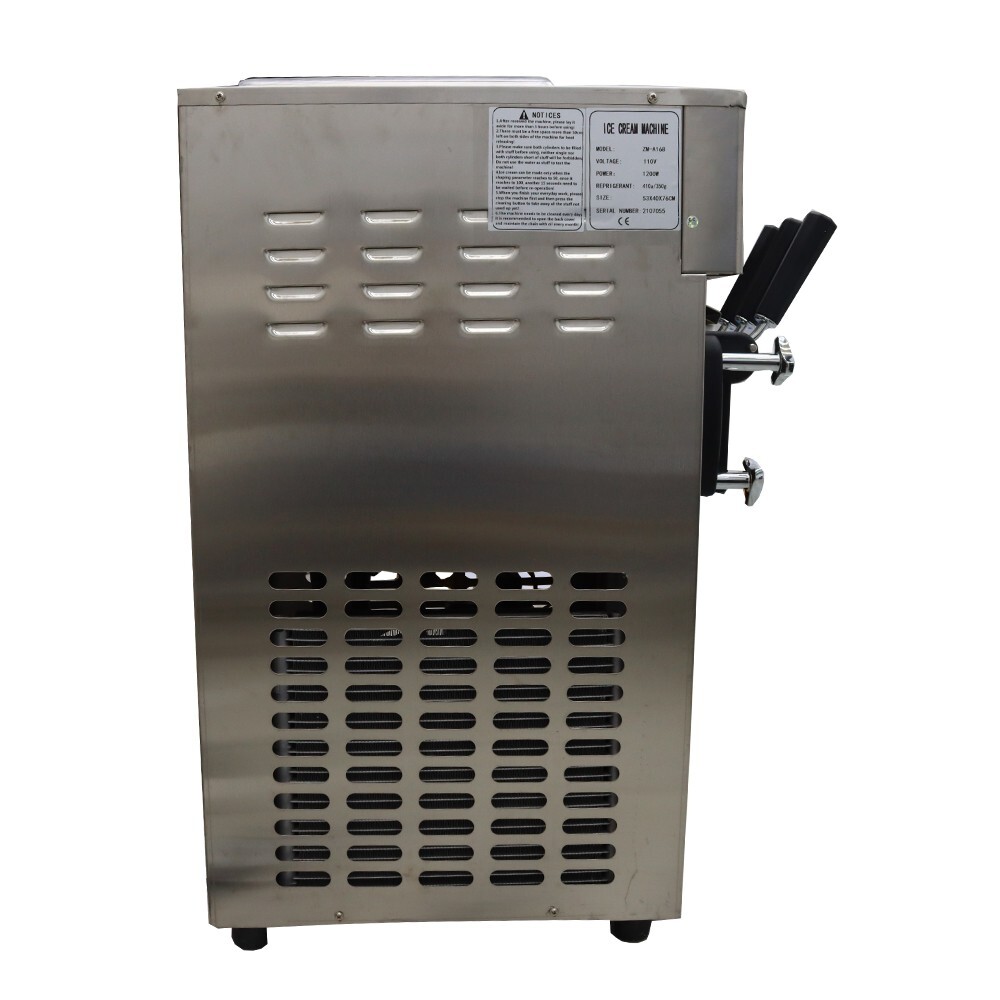 Countertop Soft Ice Cream Machine 3 Flavors 110V LED Display Double Cylinders