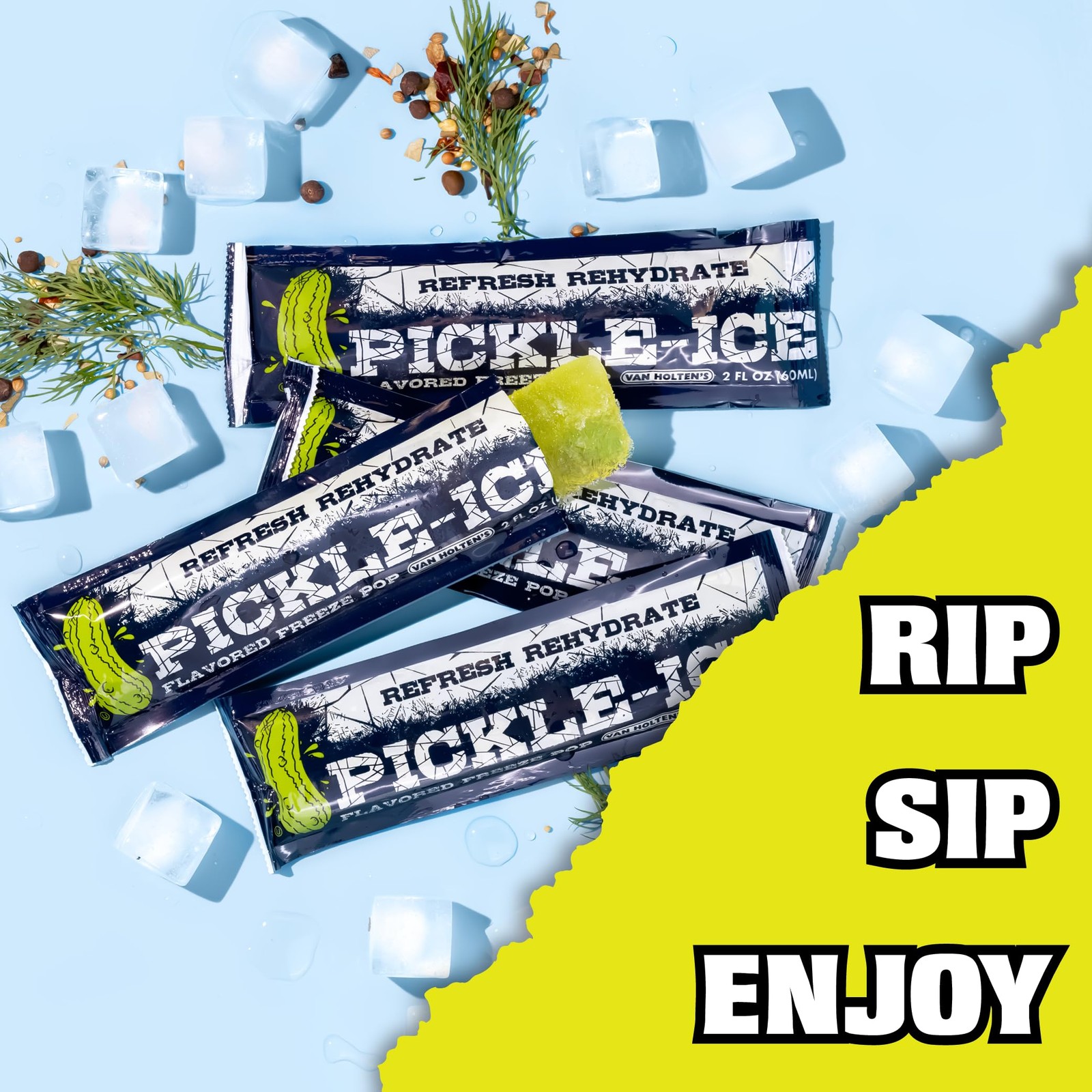 Van Holten’s Pickles – Pickle-Ice Freeze Pops – Twin 2 Ounce (Pack of 48)
