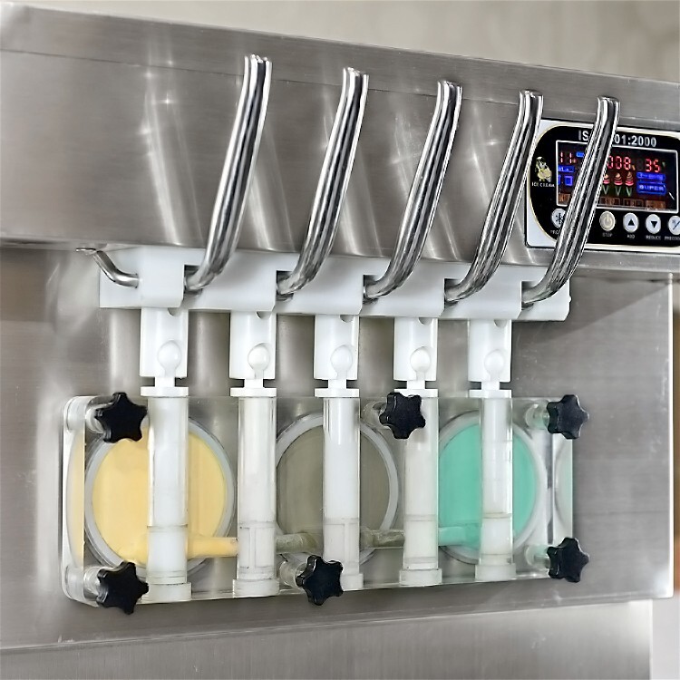Kolice Commercial 5 flavors soft ice cream maker with different shapes nozzles