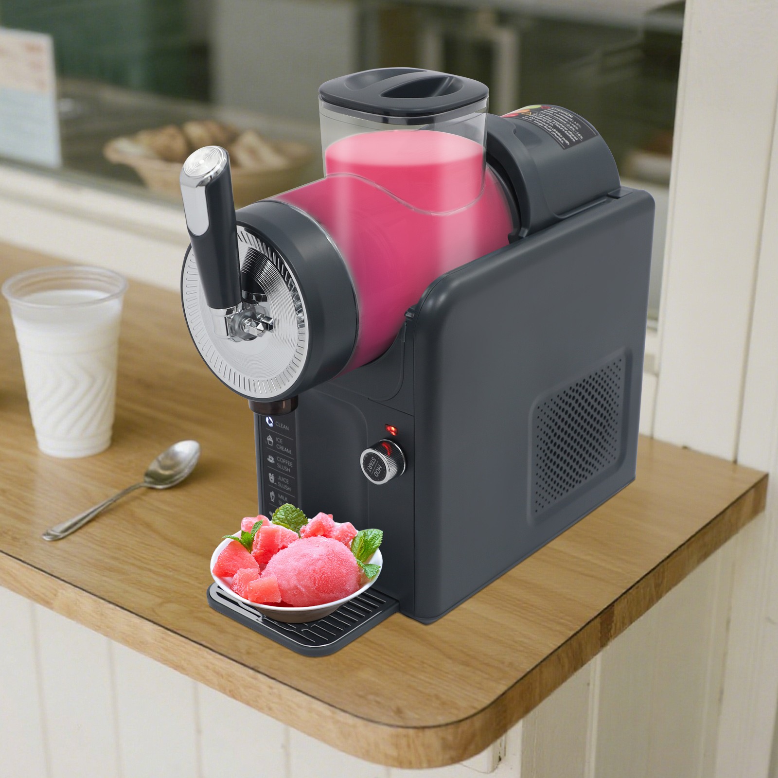 1.8L/0.48 Gallon Frozen Drink Machine Tabletop Electric Shaved Ice Machine 185W