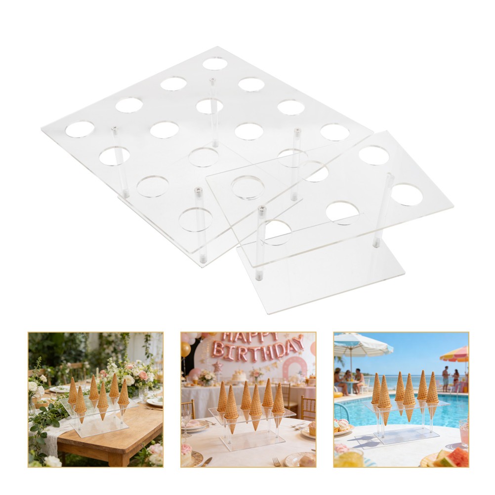 2 Pcs Ice Cream Holder Cone Holders for Appetizers Storage Stand