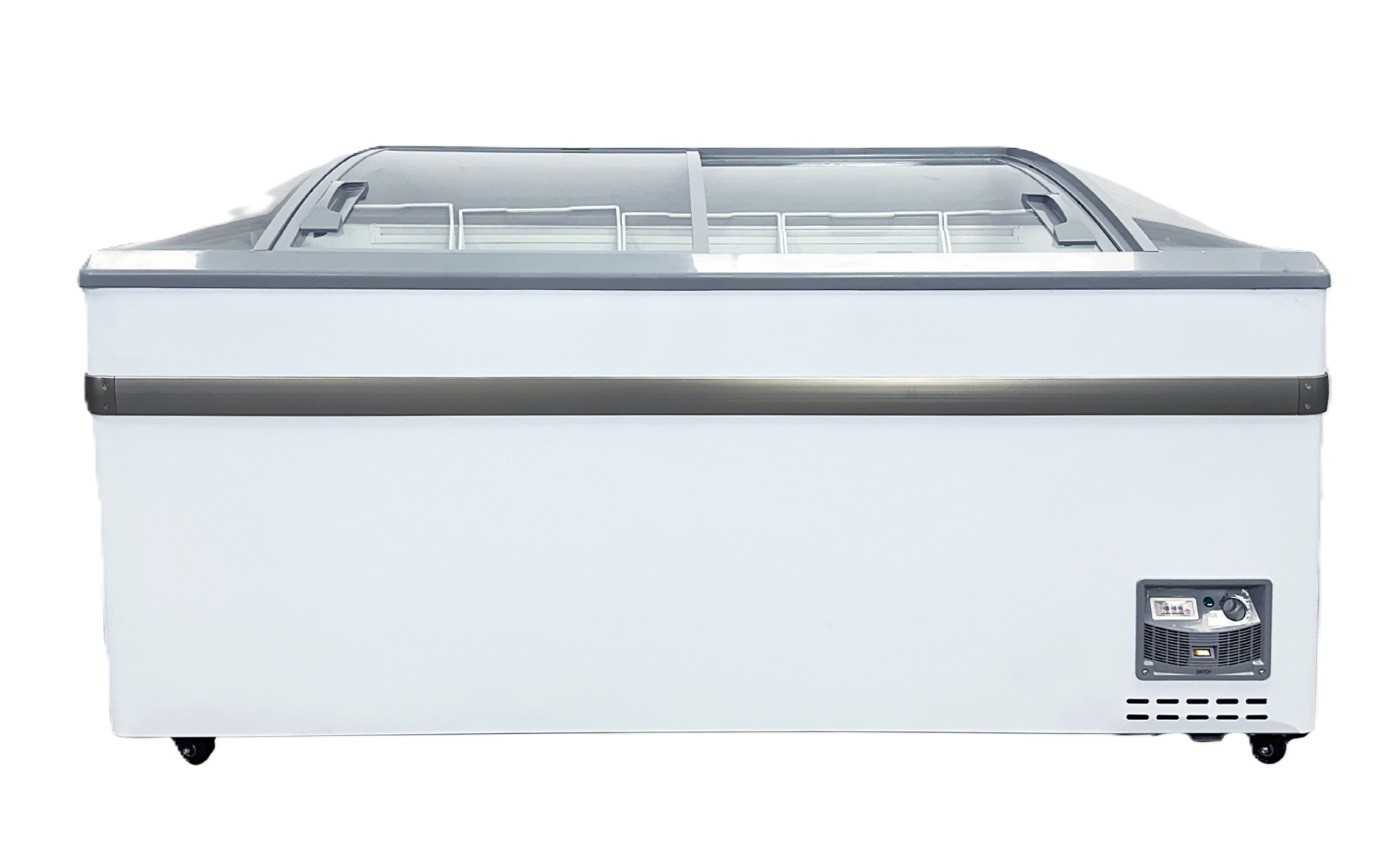 65″ Commercial Chest Freezer Glass Door Grocery Freezer Ice Cream Display NSF