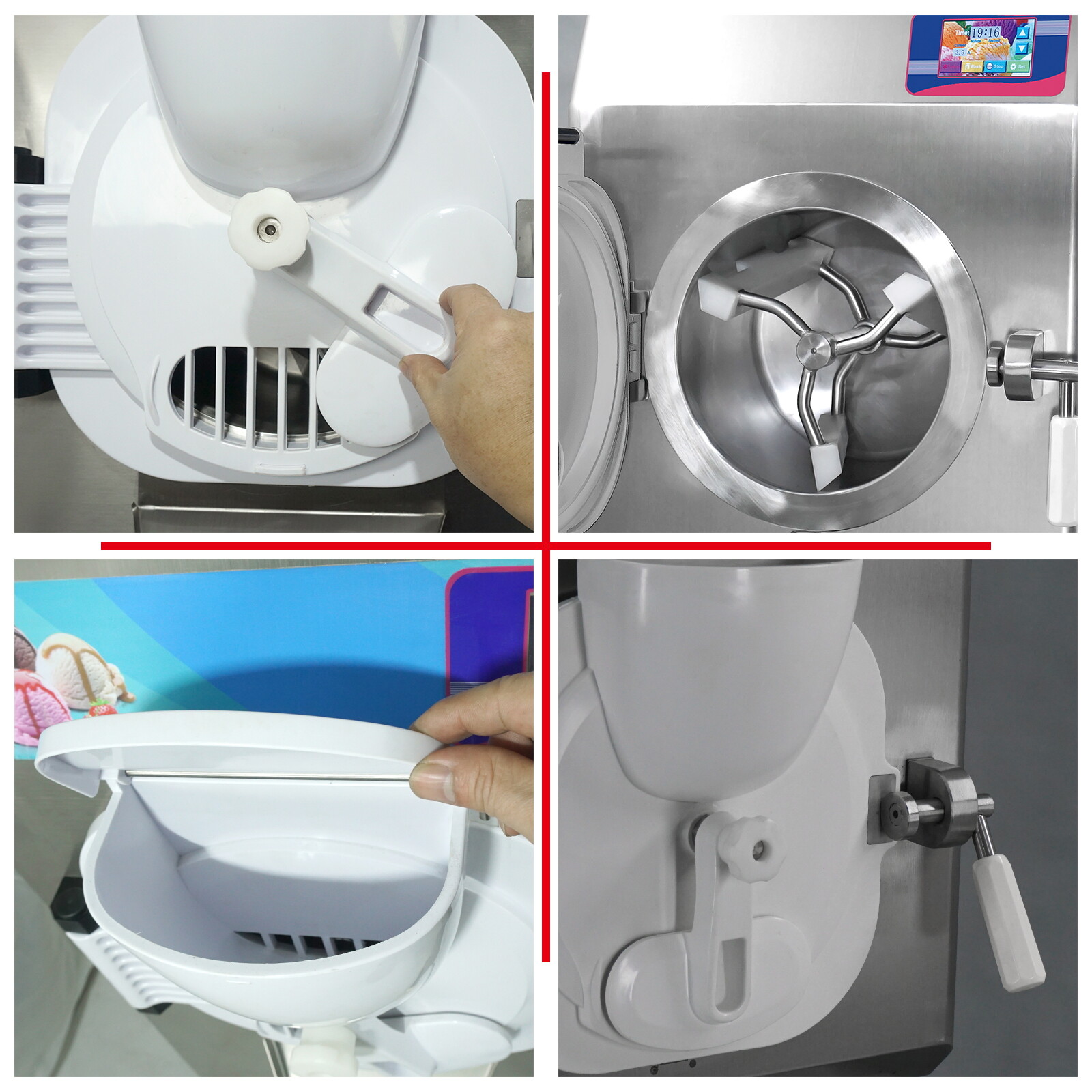 Kolice Commercial Italian Water Ice Machine, Gelato Hard ice Cream Machine