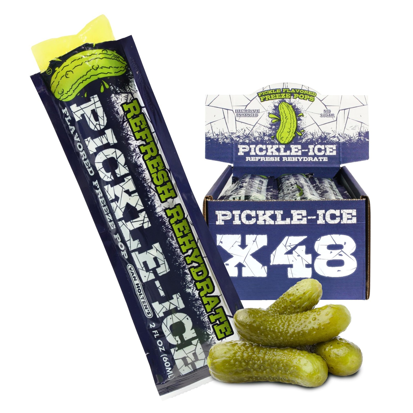 Van Holten’s Pickles – Pickle-Ice Freeze Pops – Twin 2 Ounce (Pack of 48)