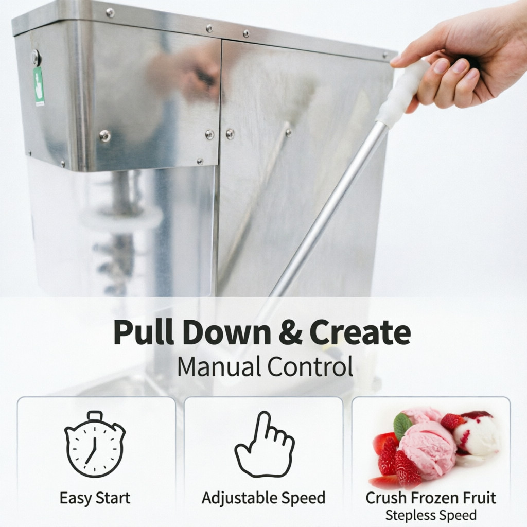 Fruit Ice Cream Machine Commercial Spiral Blender Mixer Easy Jet Wash w 2 Cups