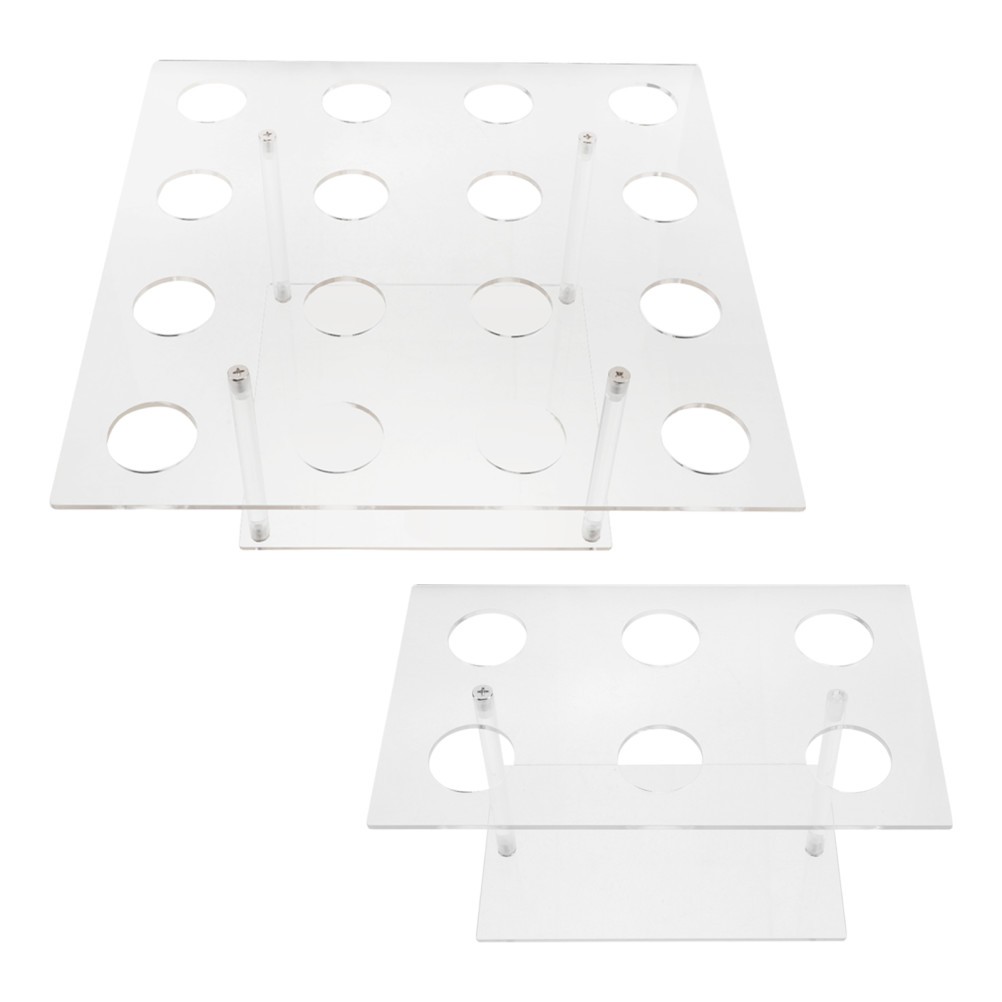 2Pcs Clear Acrylic Ice Cream Cone Serving Stand with Stable Cone Support