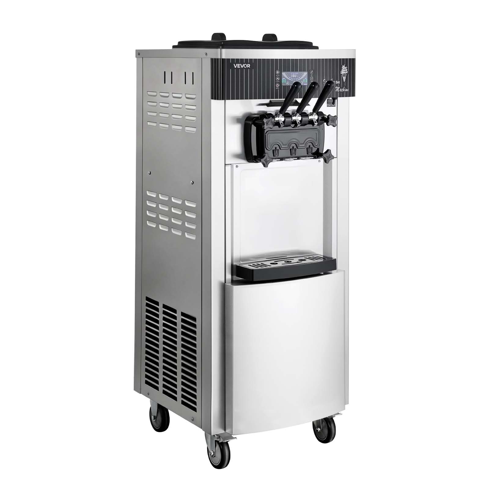 VEVOR Commercial Ice Cream Machine 2200W Pre-Cooling Ice Cream Maker 3 Flavors