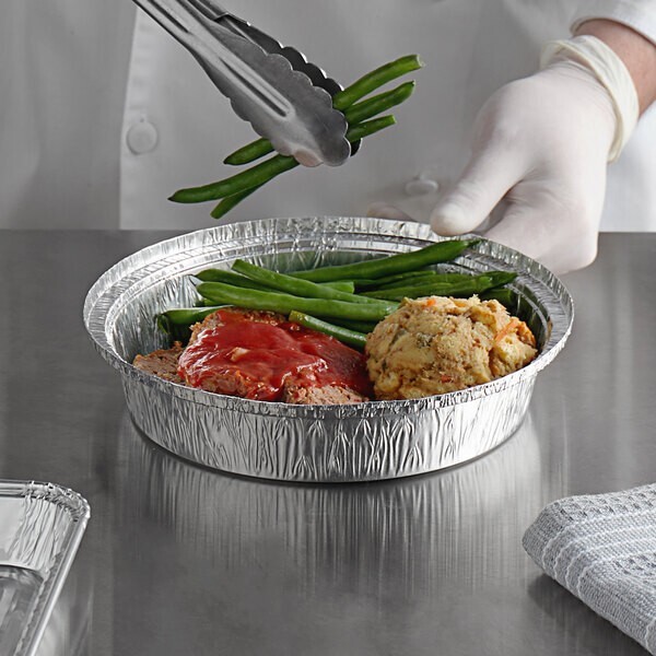 Choice 8″ Round Heavy Weight Foil Take-Out Pan – 500/Case