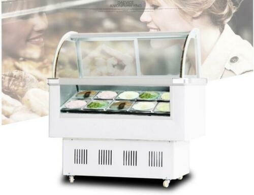 Commercial Hard Ice Cream Showcase Cabinet Freezer Display 220V 12-pans 47.2″ L
