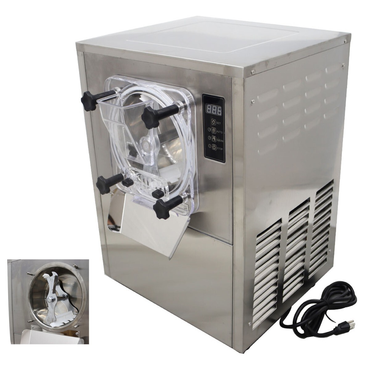 110V Hard Ice Cream Machine Gelato Ice Cream Maker 25-30L/h 8.5*4.5in 1400W