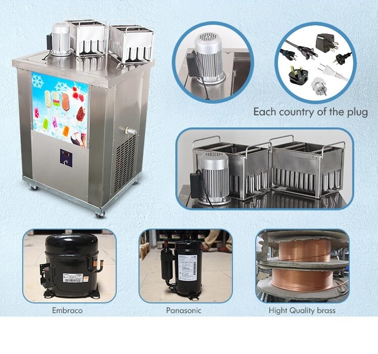 Kolice commercial 2 mold sets ice popsicle machine, ice lollipop machine