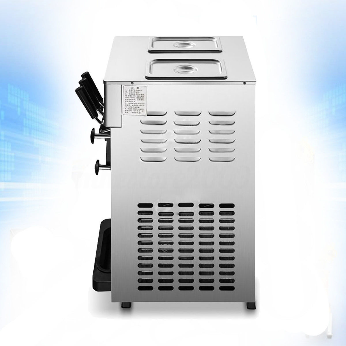 Commercial 110V Soft Serve Ice Cream Machine Countertop 3Flavor Ice Cream Maker