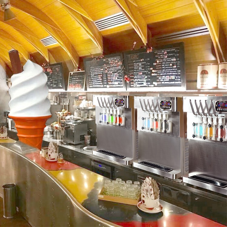 Kolice Commercial 5 flavors soft ice cream maker with different shapes nozzles