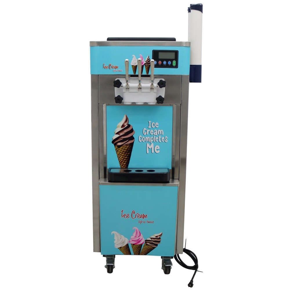 110V Commercial Soft Serve Ice Cream Freezer Machine 3 Flavor 20-30L/H