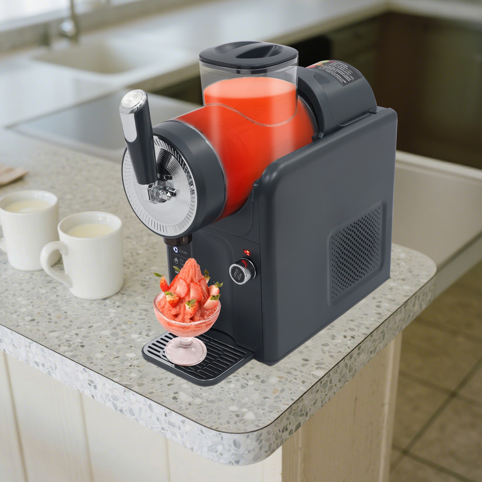1.8L/0.48 Gallon Frozen Drink Machine Tabletop Electric Shaved Ice Machine 185W