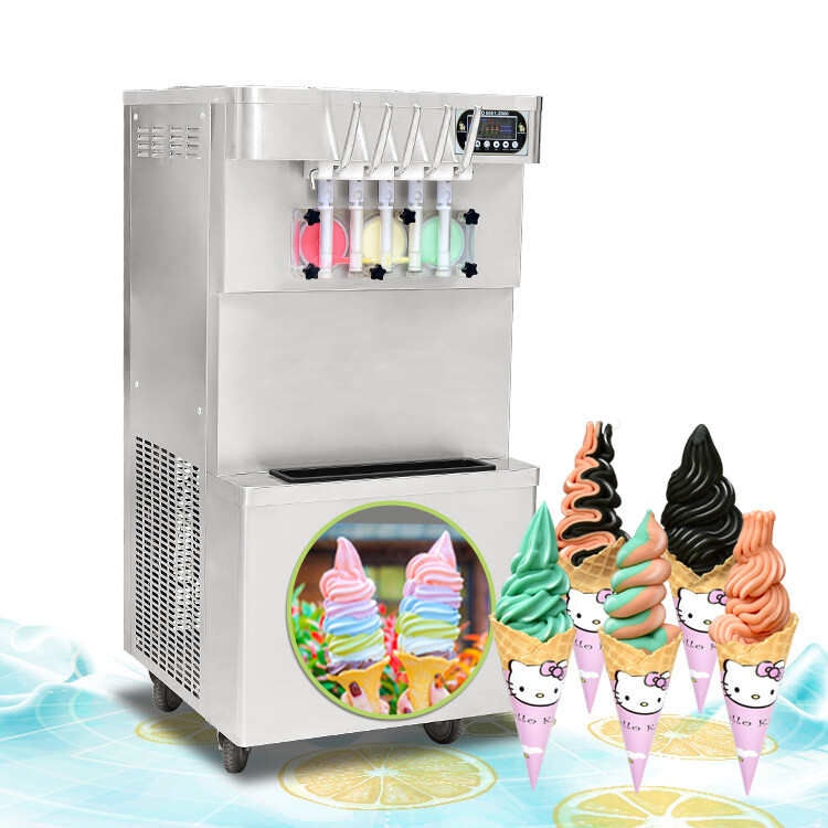 Kolice Commercial 3+2 Mixed Flavors Yogurt Soft Ice Cream Maker Machine-ETL