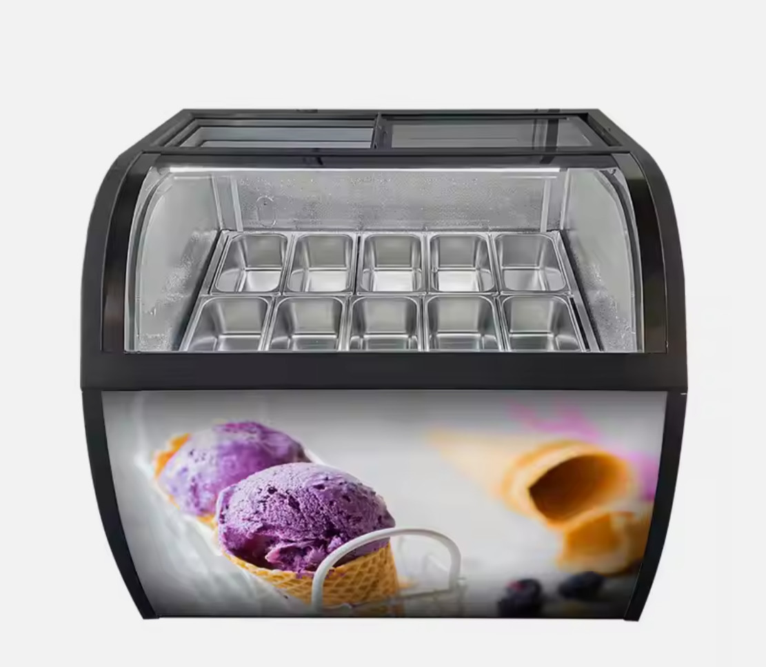 10 Tray Commercial Stainless Steel Ice Cream Gelato Popsicle Freezer