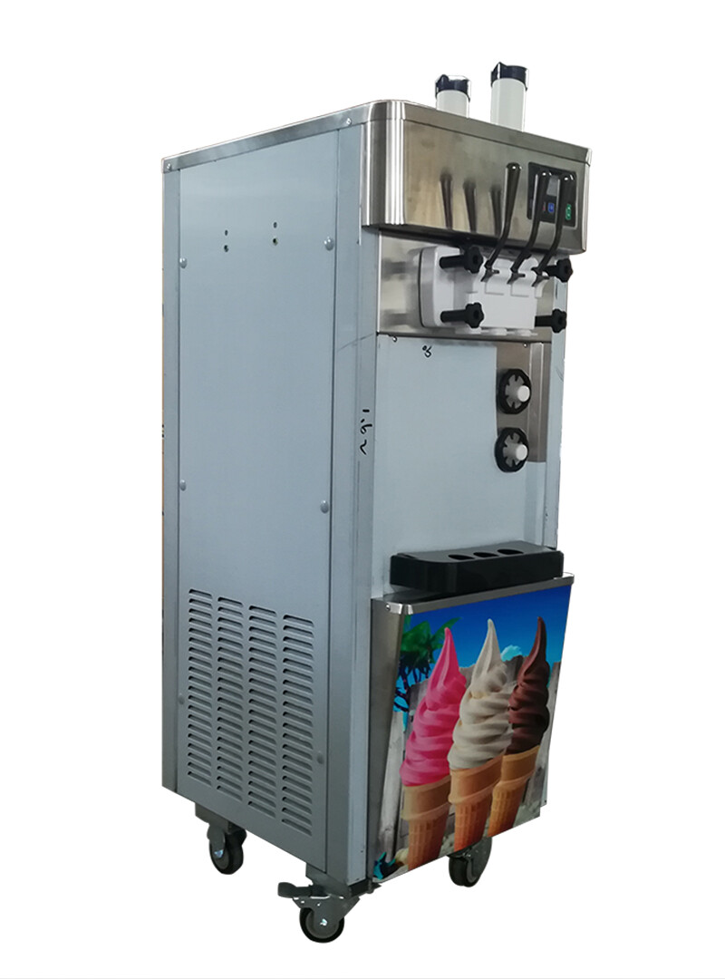TECHTONGDA Soft Ice Cream Machine for Commercial Cold Drink Shop 3 Heads 110V