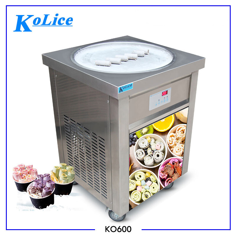 Kolice ETL 22″ round pan fried ice ceram roll machine,fry ice cream machine