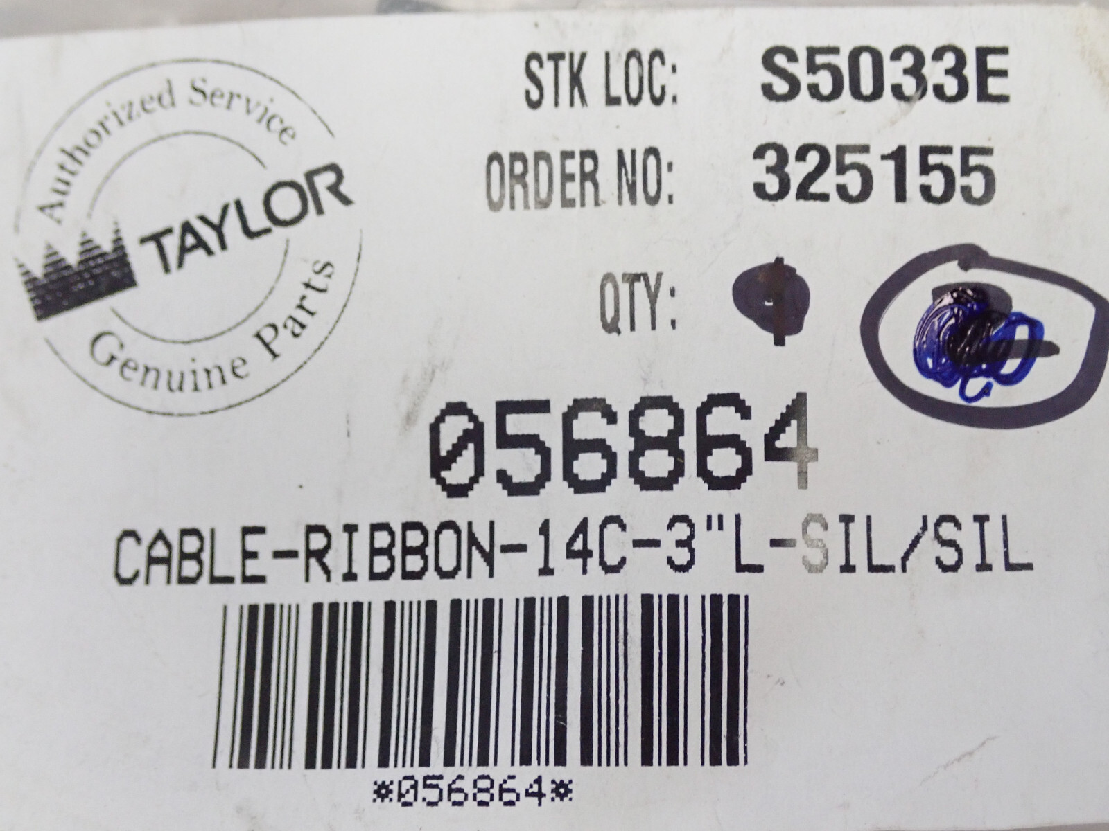 Taylor Cable ribbon 14C-3″ L-Sil / Sil – 056864 – C712 / C713 / C716 / C717