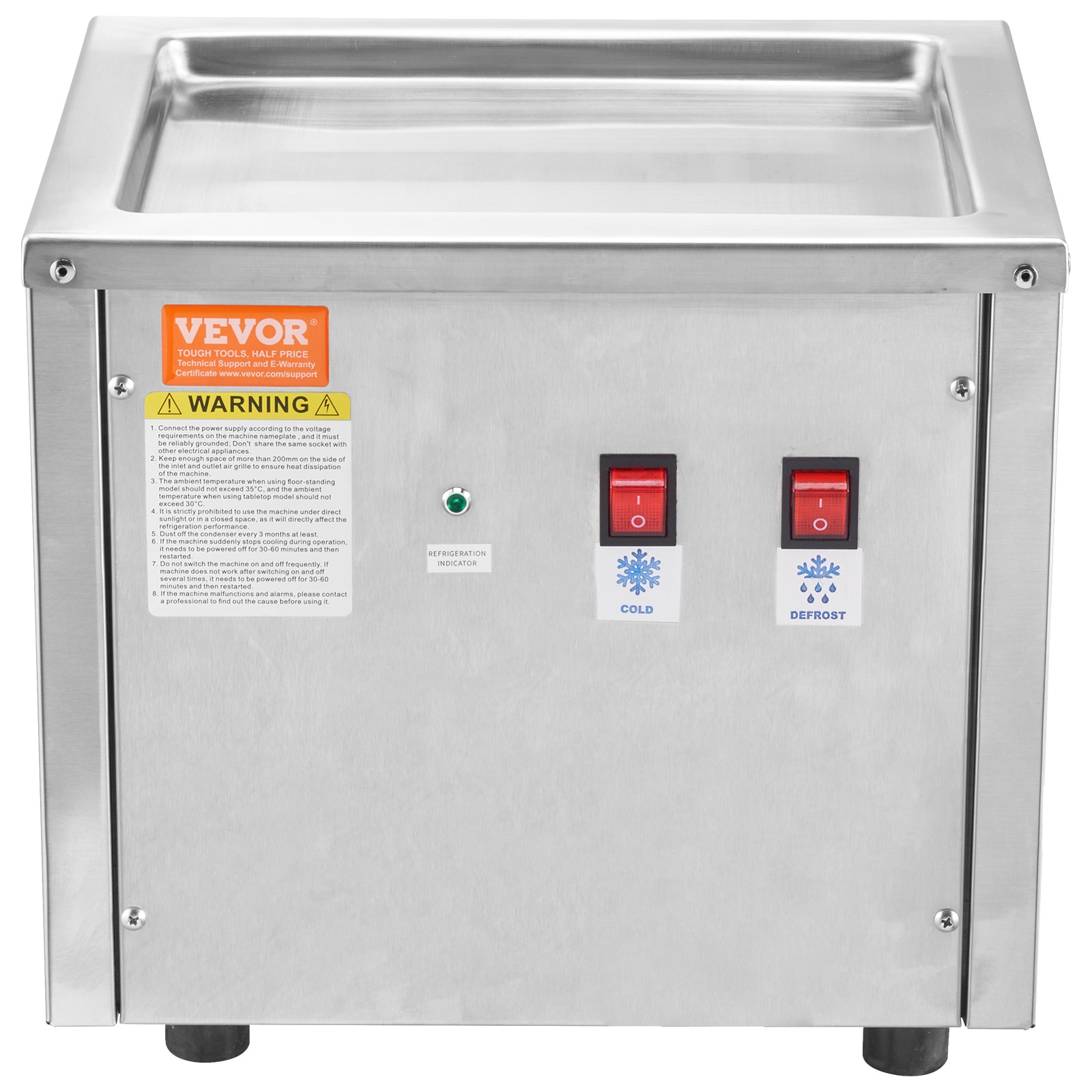 VEVOR Fried Ice Cream Roll Machine Rolled Ice Cream Maker 11 x 9.5 inch Pan